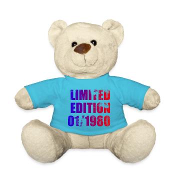 45th Birthday Limited Edition 01/1980 - Teddy Bear - atoll blue - Front