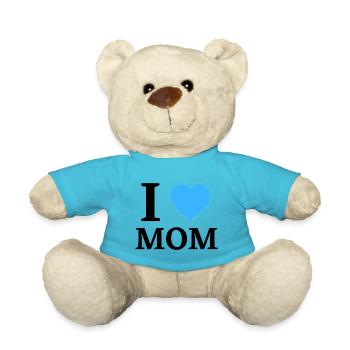 I LOVE MOM - Teddy - Atollblau - Vorne