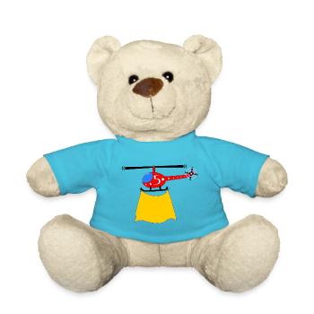 Helicopter Birthday 5 - Teddy Bear - atoll blue - Front