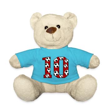 10e anniversaire Football Rouge - Nounours - bleu outremer - Devant