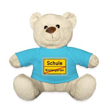 School enrollment 1st class school kindergarten sign - Teddy Bear - atoll blue - Front