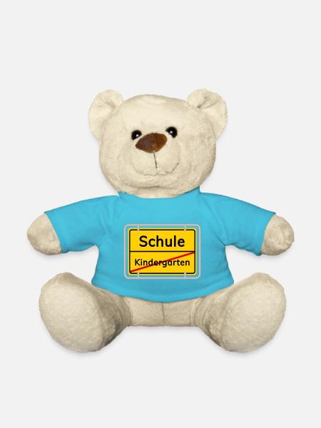 Einschulung 1. Klasse Schule Kindergarten Schild - Teddy - Atollblau