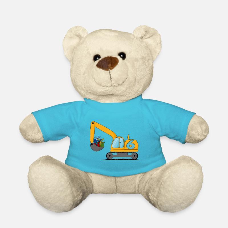 Bagger Kinder 6. Geburtstag - Teddy - Atollblau