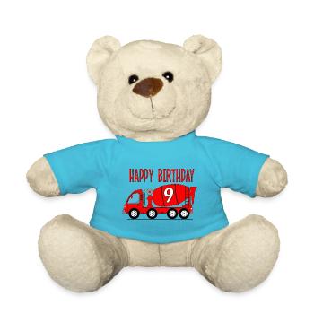 Betonmischer Happy Birthday 9 - Teddy - Atollblau - Vorne