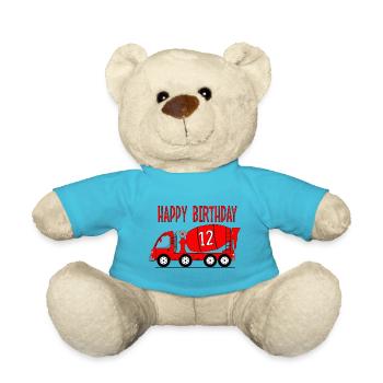 Betonmischer Happy Birthday 12 - Teddy - Atollblau - Vorne