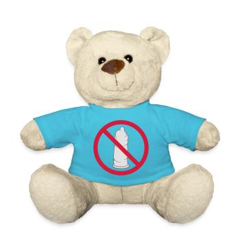 nein verboten schild kondom verhuetung schutz mit - Teddy - Atollblau - Vorne