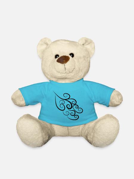 Motifs spirales noir - Nounours - bleu outremer