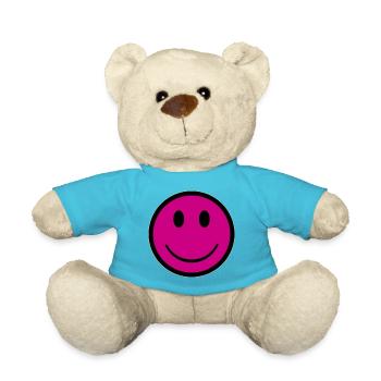 smiley magenta - Teddy - Atollblau - Vorne