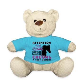 Cheval Shirt - Équitation Cavalier - Poney Cadeaux - Nounours - bleu outremer - Devant