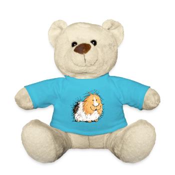 Knuddeliges Meerschweinchen I Meerwutzchen Comic - Teddy - Atollblau - Vorne