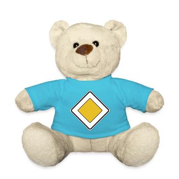 Vorfahrt Schild Straßenschild Straße Verkehr - Teddy - Atollblau - Vorne
