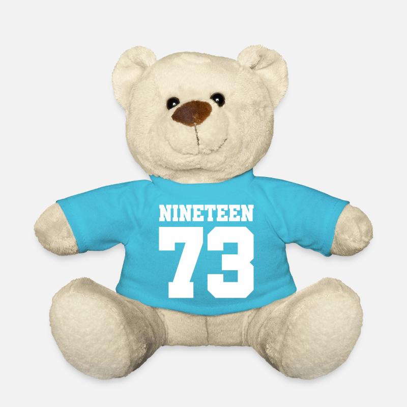 Geburtstag Jahreszahl Nineteen Geschenk 1973 73 - Teddy - Atollblau