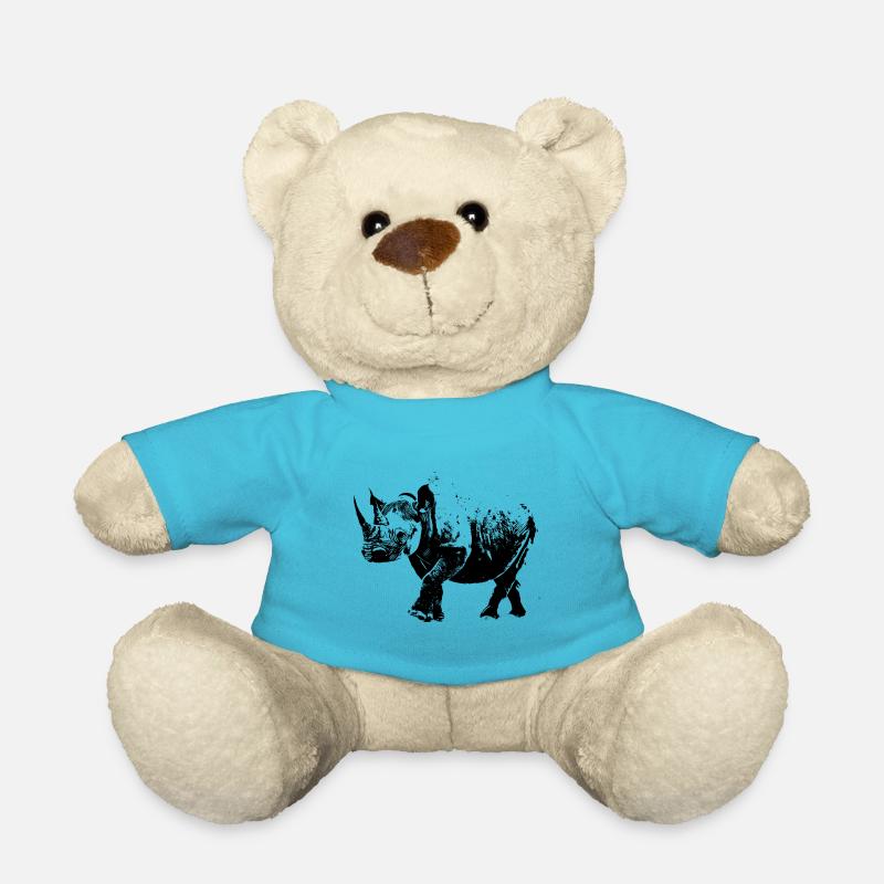 Rhinocéros - Nounours - bleu outremer