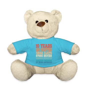 10 Years 120 Months 3652 Days 87660 Hours 5259600 - Teddy Bear - atoll blue - Front