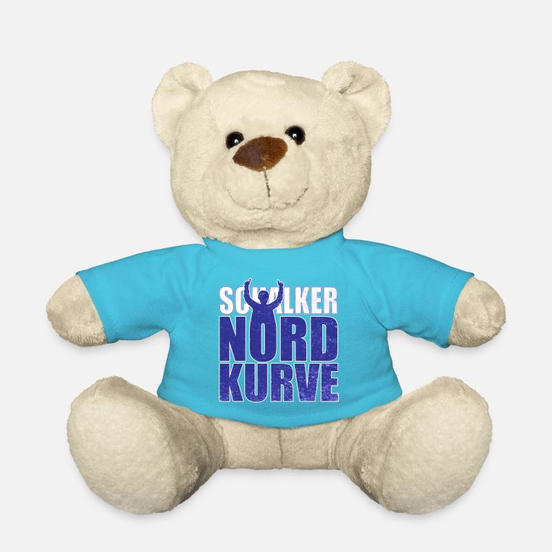 Schalker Nordkurve Schriftzug Geschenkidee - Teddy - Atollblau