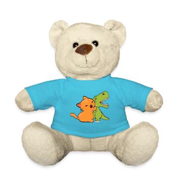 Teeshirt Cool Dinosaure Pour Amoureux des Animaux - Nounours - bleu outremer - Devant