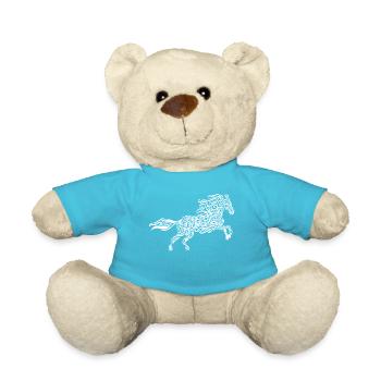 Chemise de cheval pour les amoureux des chevaux - Nounours - bleu outremer - Devant