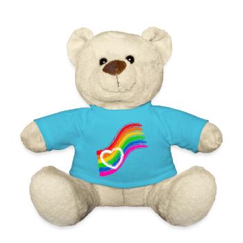 Coeur de fierté arc-en-ciel - Nounours - bleu outremer - Devant