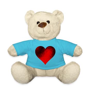 Rotes Mosaik Herz - Teddy - Atollblau - Vorne
