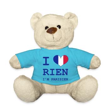 I Love Rien I'm Parisian - Teddy Bear - atoll blue - Front