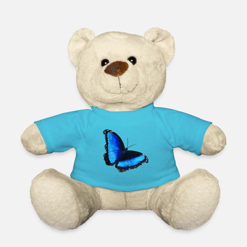 blauer Schmetterling blue butterfly Symbol - Teddy - Atollblau