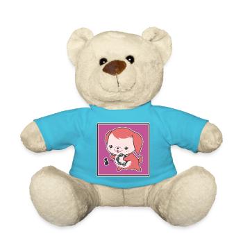 Kleiner Hund mit Tamburin - Teddy - Atollblau - Vorne