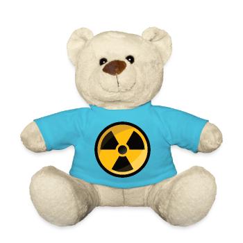 Strahlenwarnzeichen Radioaktiv Atom Zeichen - Teddy - Atollblau - Vorne