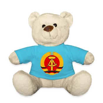 Aufkleber Wappen DDR Ostdeutschland Wappen DDR - Teddy - Atollblau - Vorne