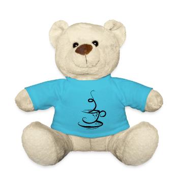 Coffee Bean Coffee Cup Caffeine Gift Coffee - Teddy Bear - atoll blue - Front