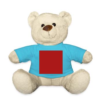 Rotes Quadrat | für Herren, Damen und Kinder - Teddy - Atollblau - Vorne