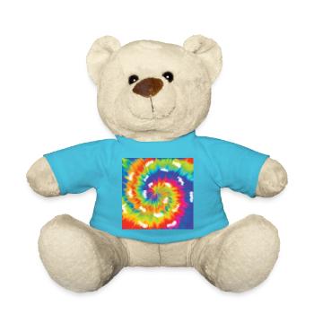 Krawatte Farbstoff Muster - Regenbogen bunte Kunst-Liebhaber-Geschenk - Teddy - Atollblau - Vorne