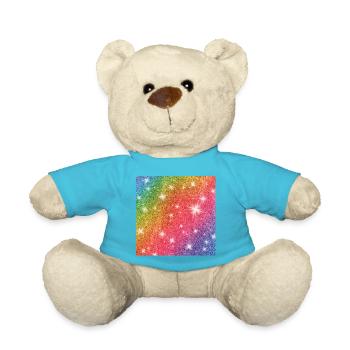 Regenbogen, bunte Design Geschenk für Frauen & Mädchen - Teddy - Atollblau - Vorne