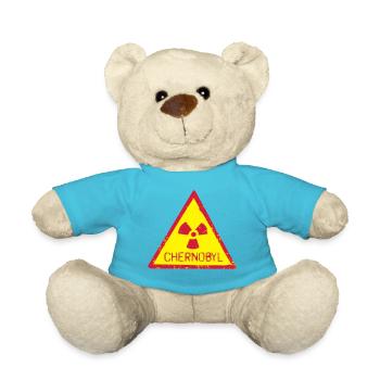 TSCHERNOBYL RADIATION WARNING ICON - Teddy - Atollblau - Vorne
