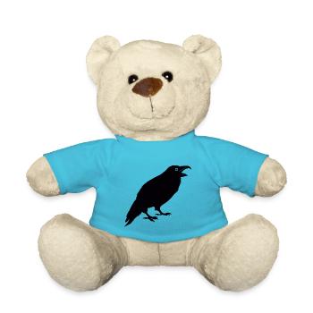 Raven Silhouette - Teddy Bear - atoll blue - Front