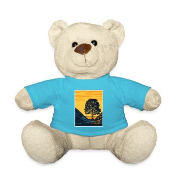 Sycamore Gap Tree Hadrian's Wall WPA Poster Art D - Teddy - Atollblau - Vorne