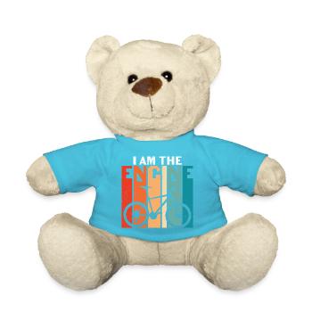 Cycling Biking Cyclist MTB Slogan Design - Teddy Bear - atoll blue - Front