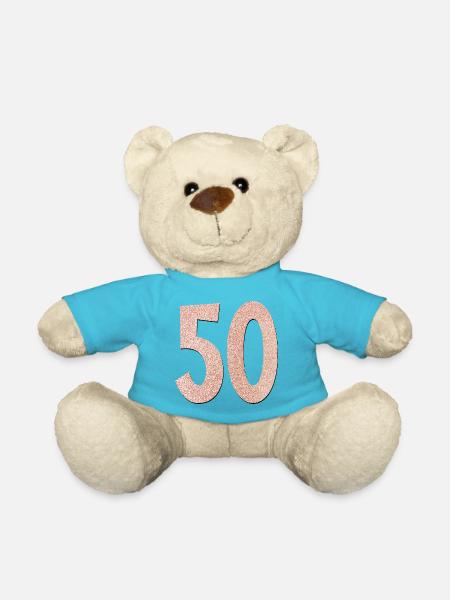 50. Geburtstag - Fünfzig - Teddy - Atollblau