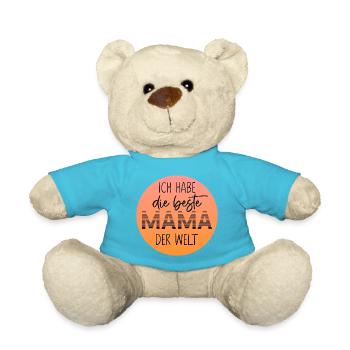Ich habe die beste Mama der Welt | Geschenkidee - Teddy - Atollblau - Vorne