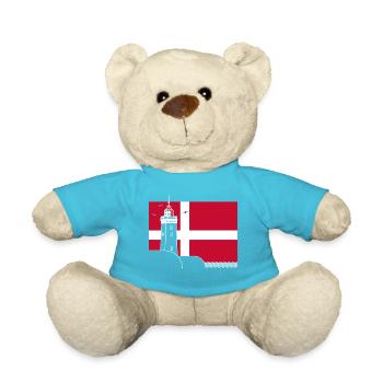 Denmark flag with Rubjerg Knude lighthouse - Teddy Bear - atoll blue - Front