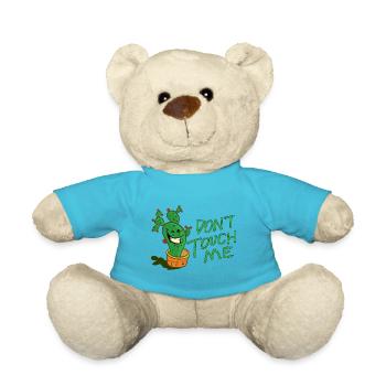 Lustiger Kaktus Gärtner Spruch Don`t touch me - Teddy - Atollblau - Vorne