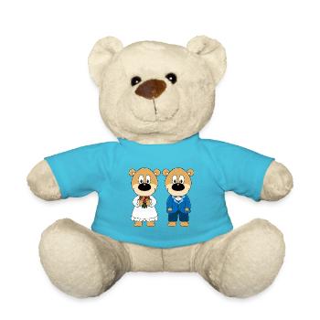 HOCHZEIT - HEIRATEN - LIEBE - BRAUTPAAR - TEDDYS - Teddy - Atollblau - Vorne
