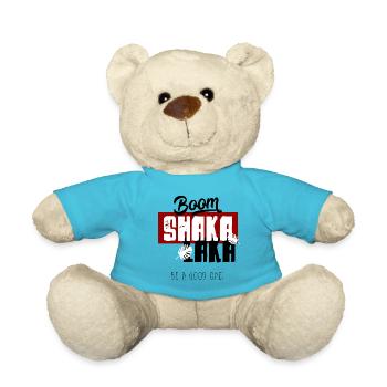 Boom Shaka Laka Saying - Teddy Bear - atoll blue - Front