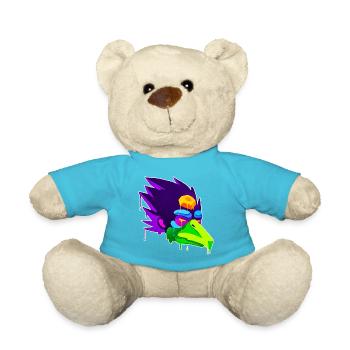 Ein schönes und lustiges Karasu Tengu Adler Design - Teddy - Atollblau - Vorne