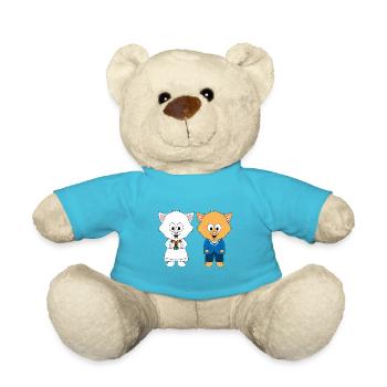 HOCHZEIT - KATZEN - HEIRATEN - BRAUTPAAR - LIEBE - Teddy - Atollblau - Vorne