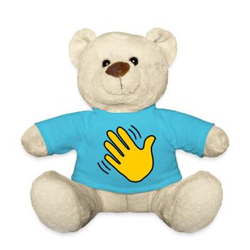 Emoji Hand winken Skizze Farbe - Teddy - Atollblau - Vorne