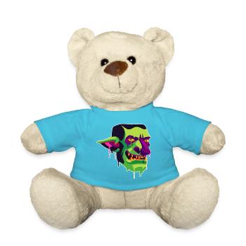 Creepy and beautiful Goblin Monster Design - Teddy Bear - atoll blue - Front