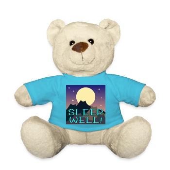 SLEEP WELL - CAT MOUNTAINS - HIKING - Teddy Bear - atoll blue - Front