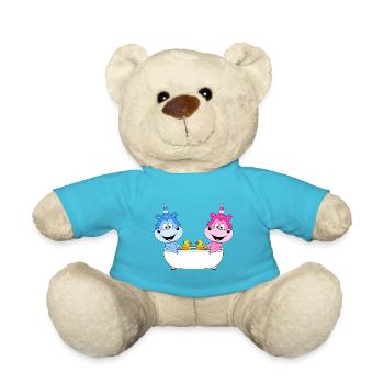 EINHÖRNER - BADEWANNE - LIEBE - LOVE - Teddy - Atollblau - Vorne