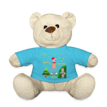 Weihnachten, Leuchtturm BUK Bastorf, Kultiger Wolf - Teddy - Atollblau - Vorne