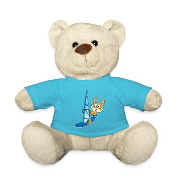 WINDSURFER - SURFER - HASE - TIER - KIND - BABY - Teddy - Atollblau - Vorne